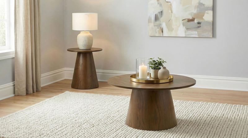 Franklin 36-inch Round Pedestal Coffee Table Dark Brown - 706438