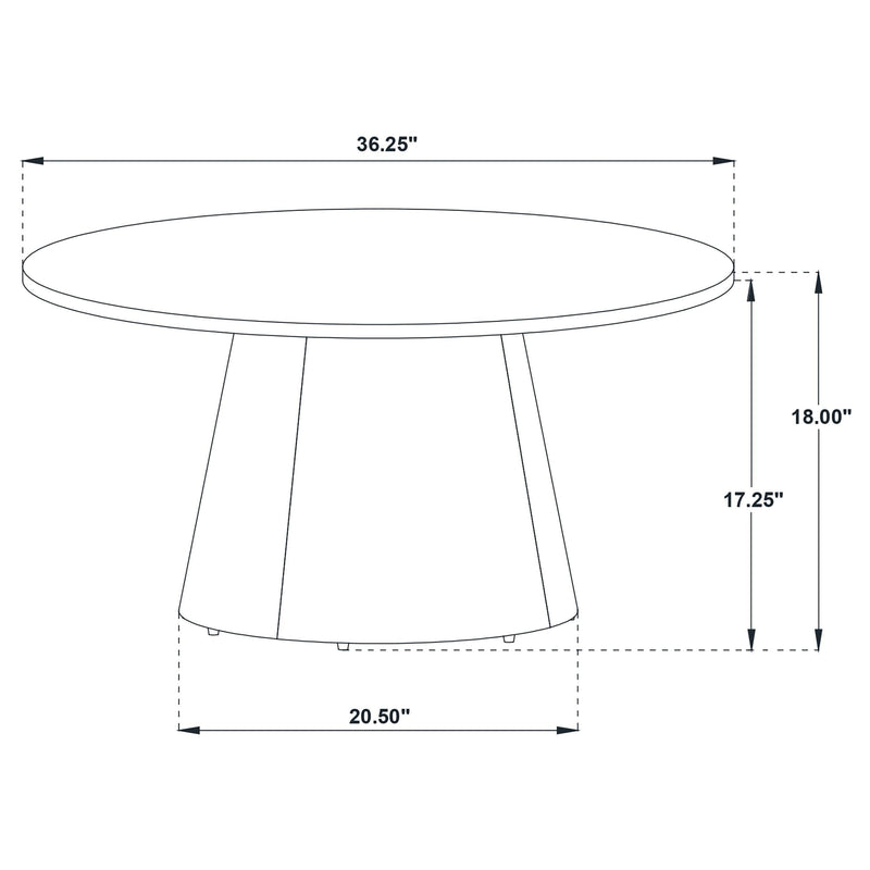 Franklin 36-inch Round Pedestal Coffee Table Grey and Dark Brown - 722978