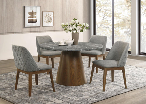 Franklin 5-piece 50-inch Round Dining Table Set Grey and Dark Oak - 193820-S5