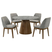 Franklin 5-piece 50-inch Round Dining Table Set Grey and Dark Oak - 193820-S5