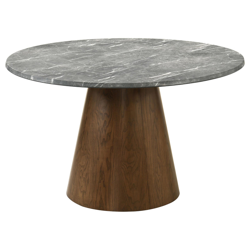 Franklin 50-inch Round Dining Table Grey and Dark Oak - 193820