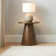 Franklin Round Wood Pedestal Side End Table Dark Brown - 706437