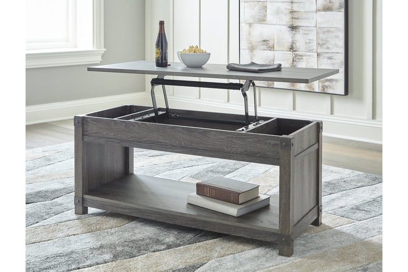 Freedan Grayish Brown Lift - Top Coffee Table - DMV FurnitureCoffee Table