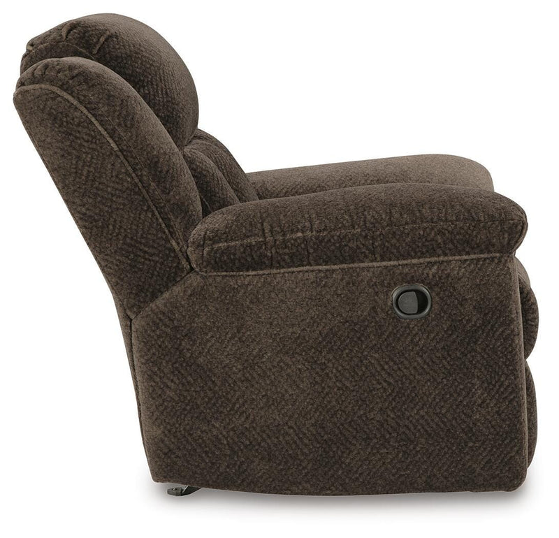 Frohn Chocolate Reclining Sofa, Loveseat and Recliner - 37407U4
