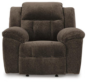 Frohn Chocolate Reclining Sofa, Loveseat and Recliner - 37407U4