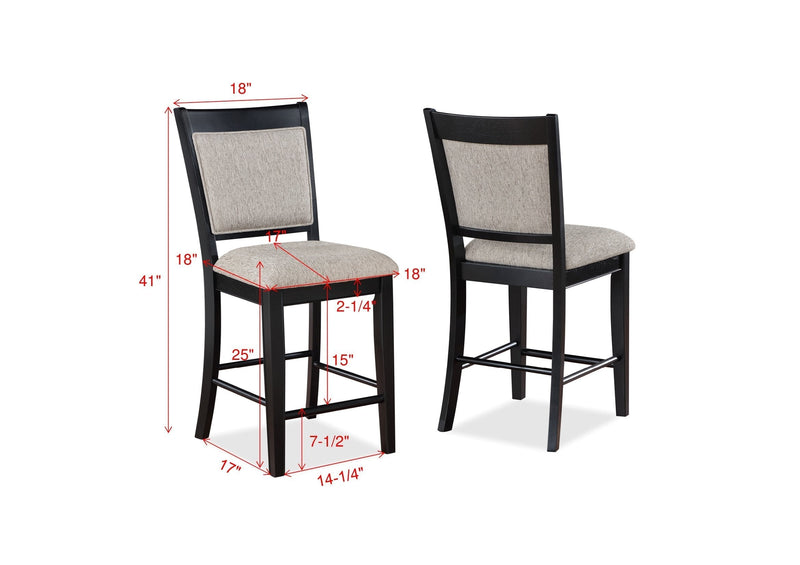 Fulton Charcoal/Light Gray Extendable Counter Height Dining Set - DMV FurnitureCounter Height Set