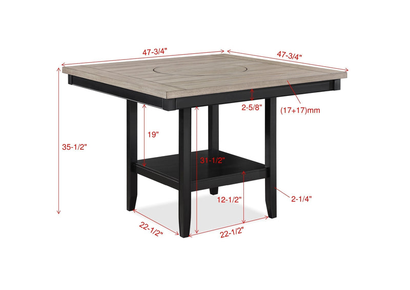 Fulton Charcoal/Light Gray Extendable Counter Height Dining Set - DMV FurnitureCounter Height Set