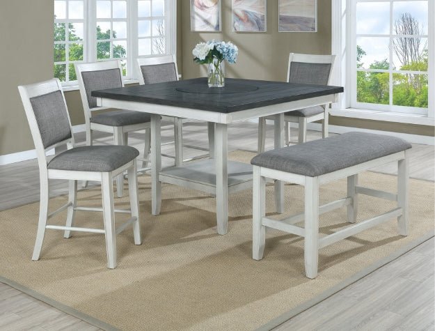 Fulton Counter Ht. Table Chalk Grey - DMV Furniture