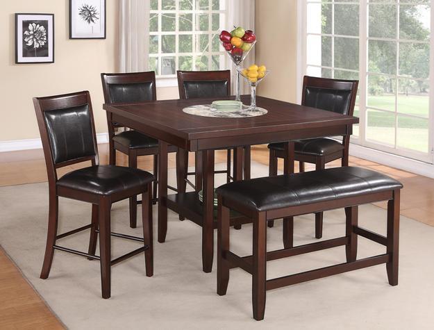 Fulton Dark Brown Counter Height Bench - DMV FurnitureAccent Bench