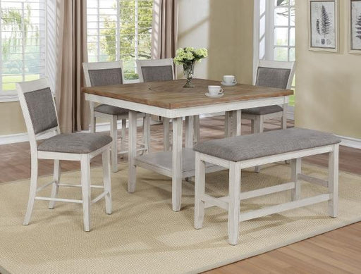 Fulton White Counter Height Bench - DMV FurnitureAccent Bench