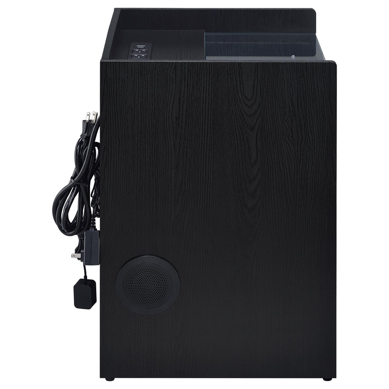 Furda 2-drawer LED Nightstand Bedside Table with Speaker Black Ash - 306132BLK