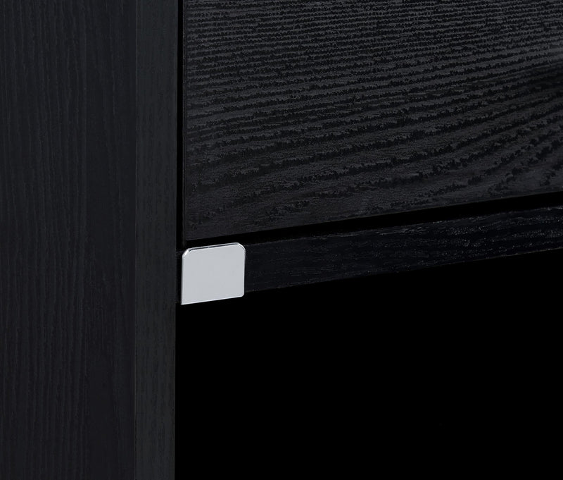 Furda 2-drawer LED Nightstand Bedside Table with Speaker Black Ash - 306132BLK