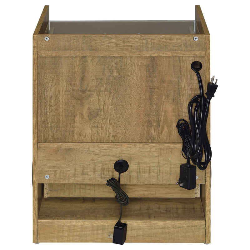 Furda 2-drawer LED Nightstand Bedside Table with Speaker Mango - 306132MGO