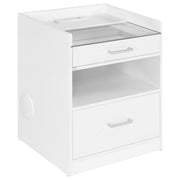 Furda 2-drawer LED Nightstand Bedside Table with Speaker White High Gloss - 306132WHT