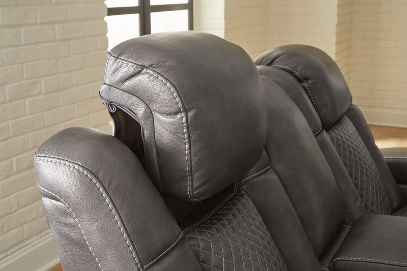 Fyne-Dyme Shadow Power Reclining Loveseat with Console - 3660218