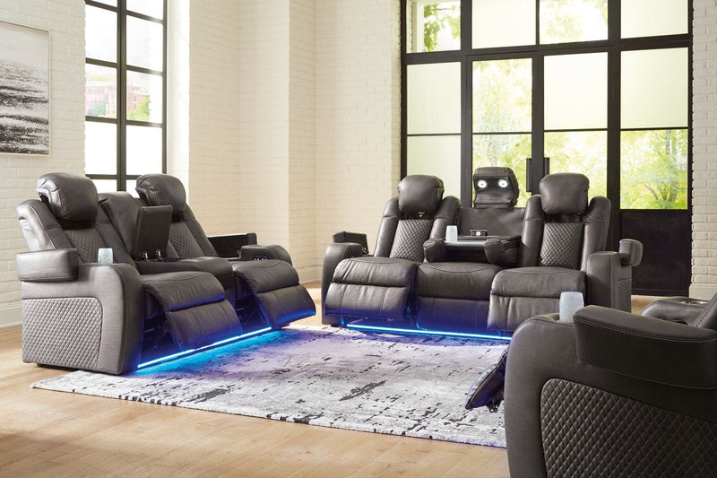 Fyne - Dyme Shadow Power Reclining Sofa, Loveseat and Recliner - DMV FurniturePower Reclining Living Room Set