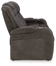 Fyne-Dyme Sofa, Loveseat and Recliner in Shadow - PKG016477