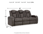 Fyne-Dyme Sofa, Loveseat and Recliner in Shadow - PKG016477