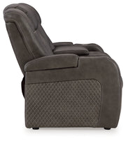 Fyne-Dyme Sofa, Loveseat and Recliner in Shadow - PKG016477