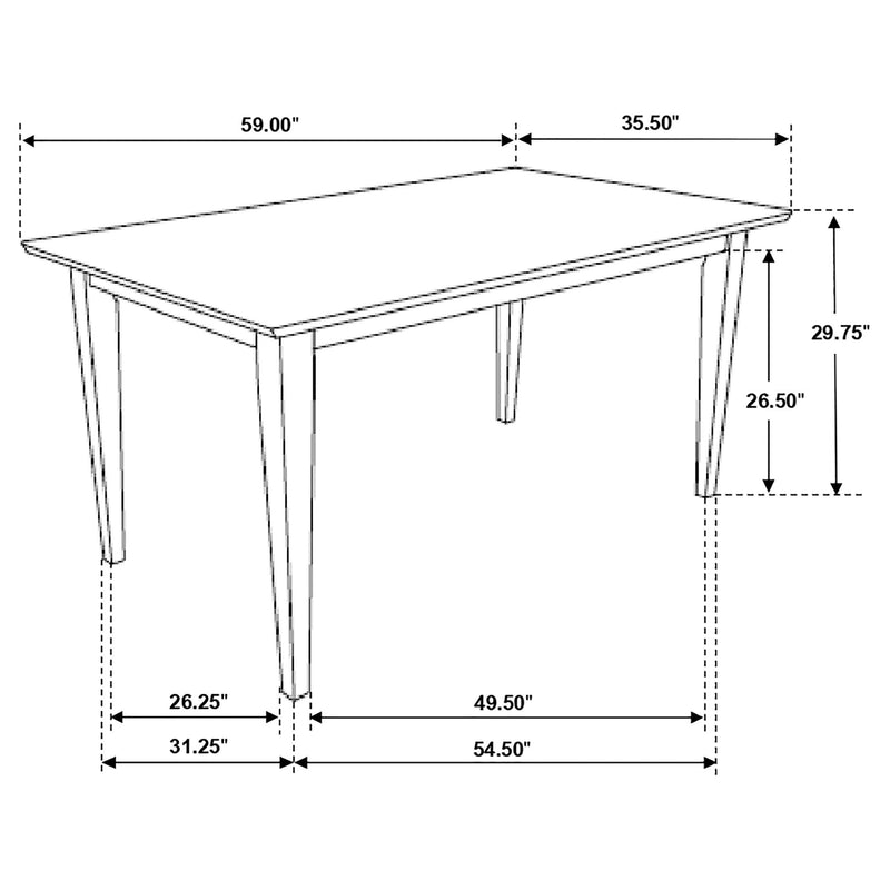 Gabriel 5-piece Rectangular 59-inch Dining Set Cappuccino - 100771-S5