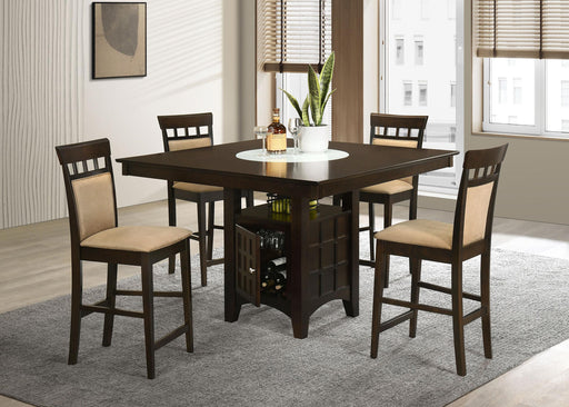 Gabriel 5-piece Square Counter Height Dining Set Cappuccino - 100438-S5A