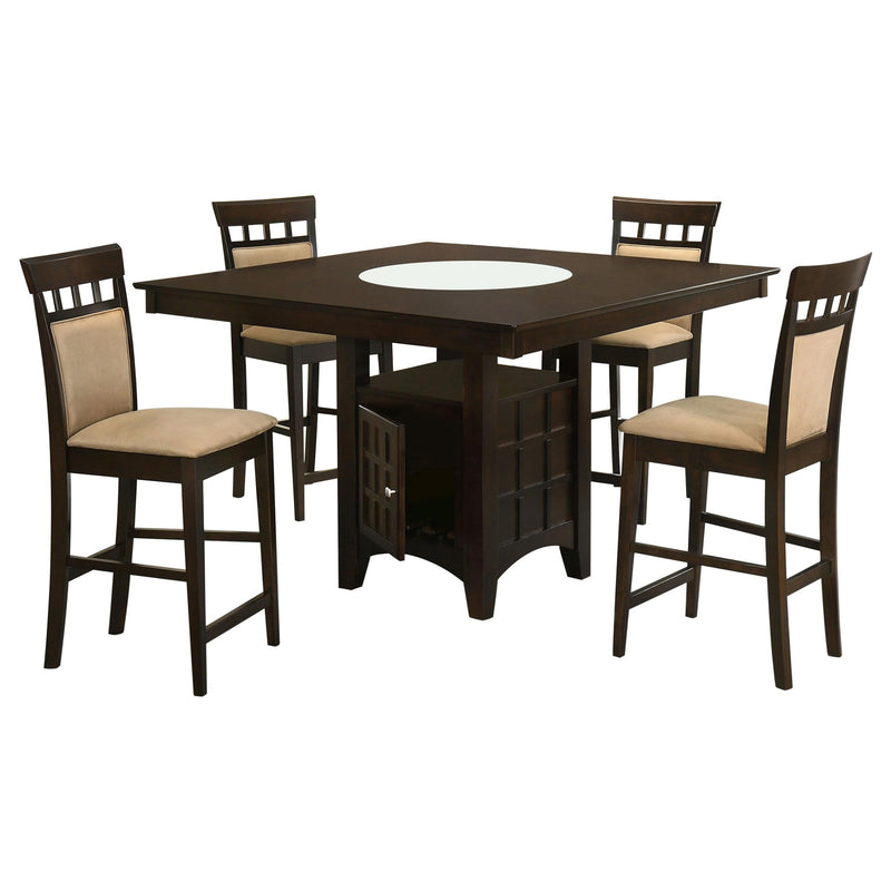 Gabriel 5-piece Square Counter Height Dining Set Cappuccino - 100438-S5A