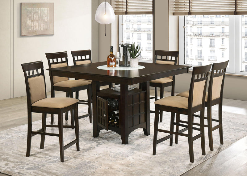 Gabriel 7-piece Square Counter Height Dining Set Cappuccino - 100438-S7A