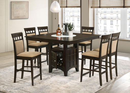 Gabriel 7-piece Square Counter Height Dining Set Cappuccino - 100438-S7A