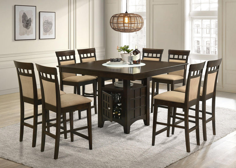 Gabriel 9-piece Square Counter Height Dining Set Cappuccino - 100438-S9A