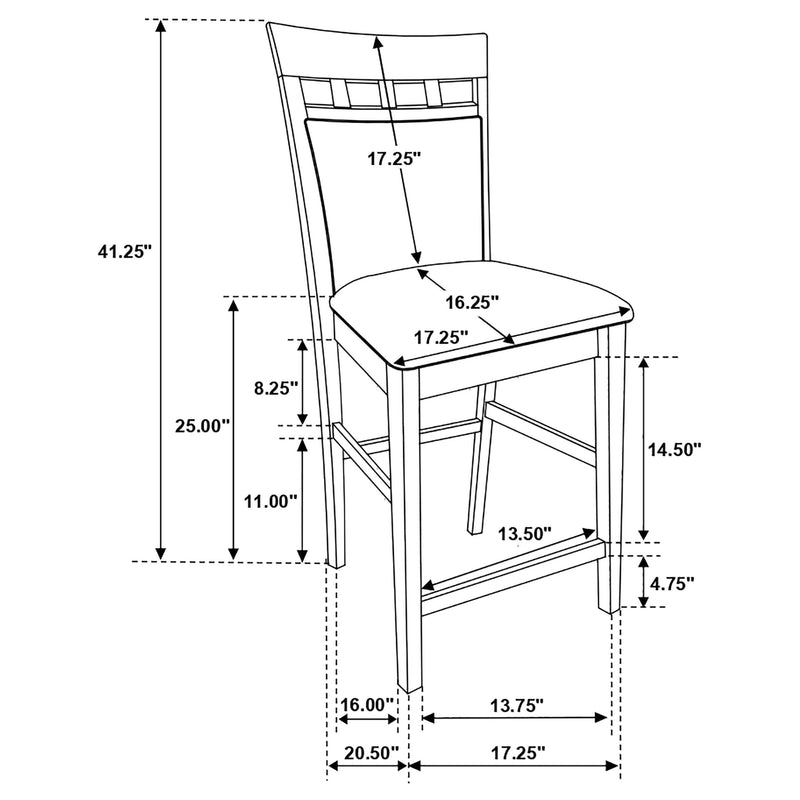 Gabriel 9-piece Square Counter Height Dining Set Cappuccino - 100438-S9A
