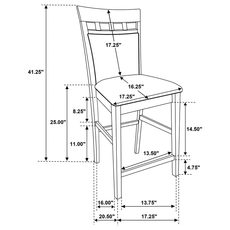 Gabriel Closed Back Counter Chair Cappuccino (Set of 2) - 100219