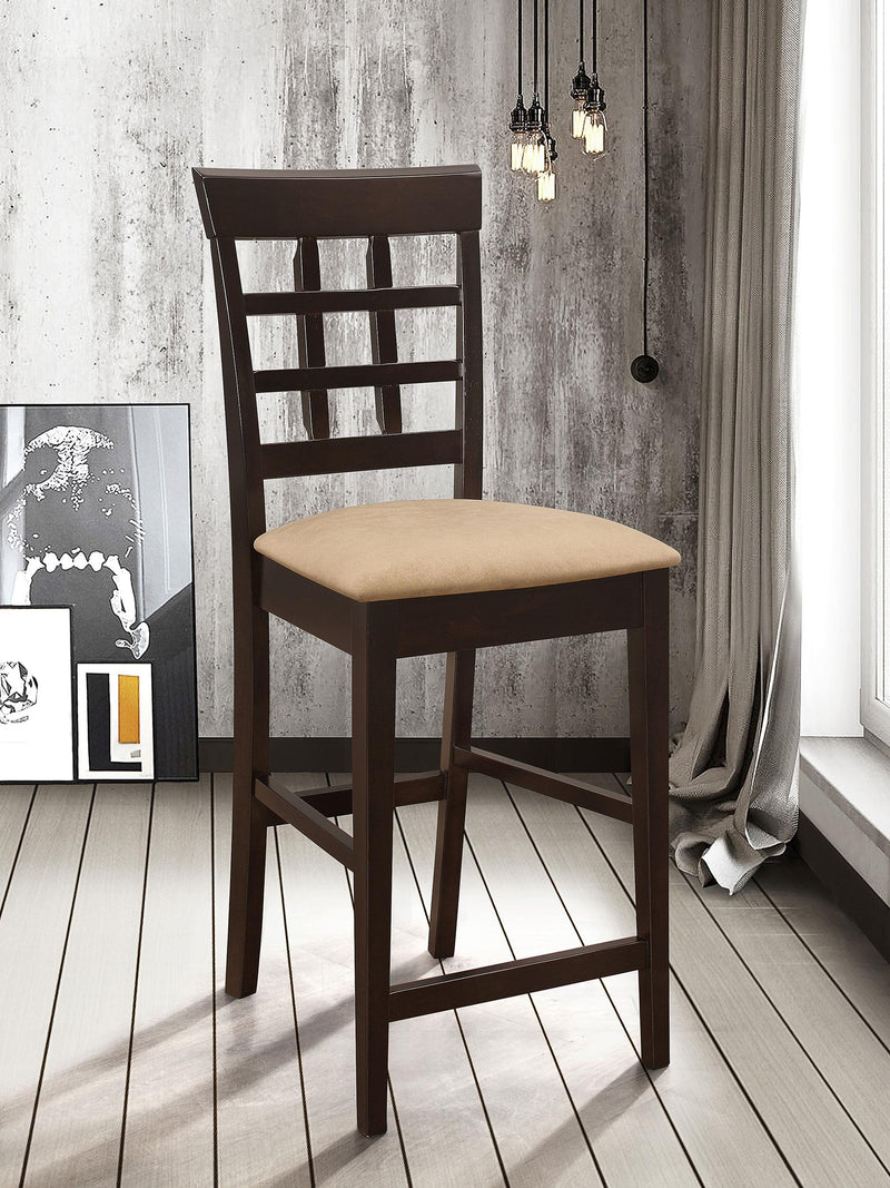 Gabriel Lattice Back Counter Chair Cappuccino (Set of 2) - 100209