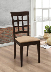 Gabriel Lattice Back Dining Side Chair Cappuccino (Set of 2) - 100772