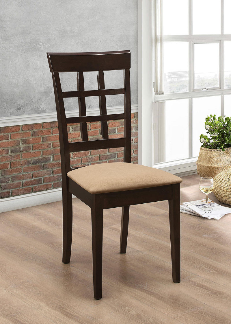 Gabriel Lattice Back Dining Side Chair Cappuccino (Set of 2) - 100772