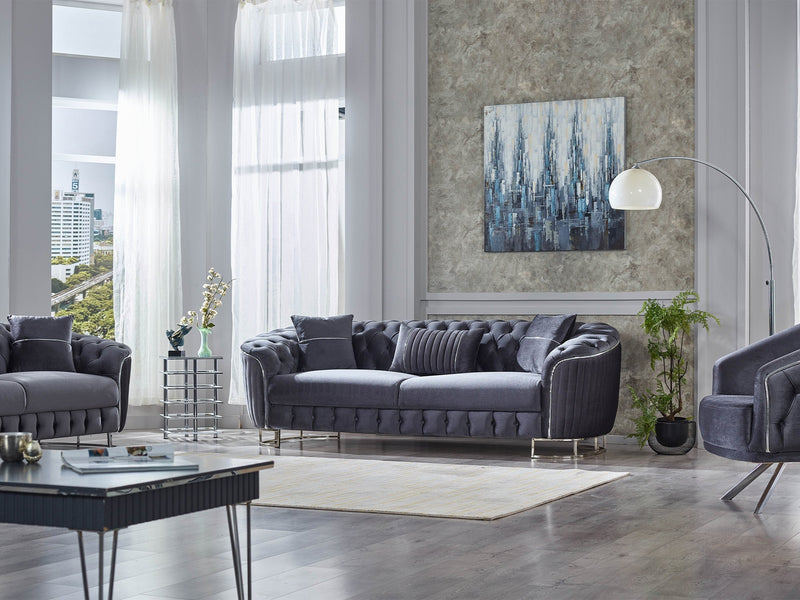 Galata Stationary Loveseat in Beige - 200-SUM-GAL-VELVET260-2