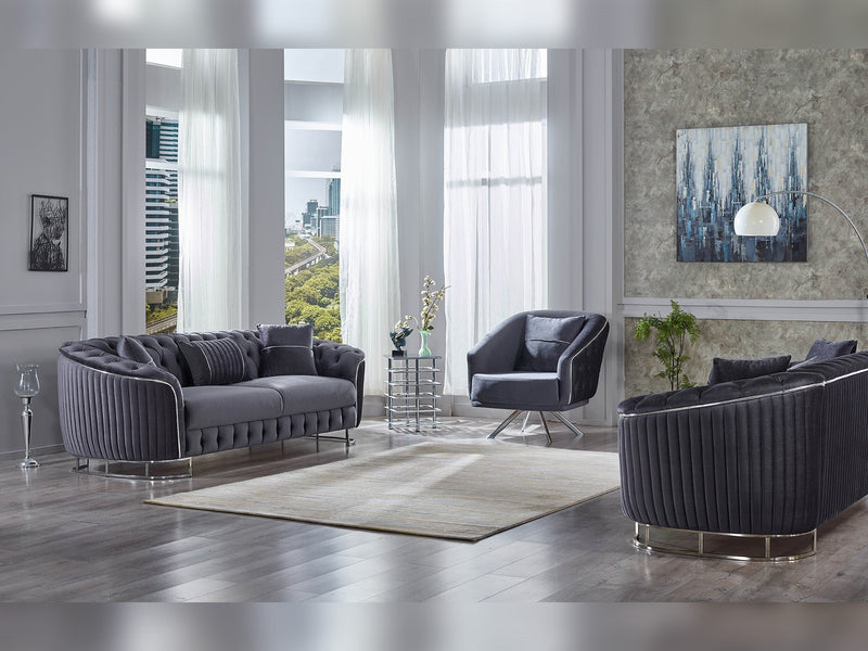 Galata Stationary Loveseat in Beige - 200-SUM-GAL-VELVET260-2