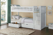 Galen White Twin/Twin Reversible Step Storage Bunk Bed | B2053 - DMV FurnitureBunk Bed