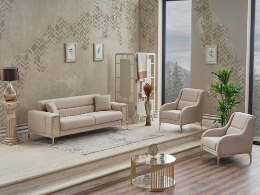 Galina 3-pieces (Sofa & Loveseat & Chair) Livingroom in Beige - 200-SER-GAL-ANKA529-321