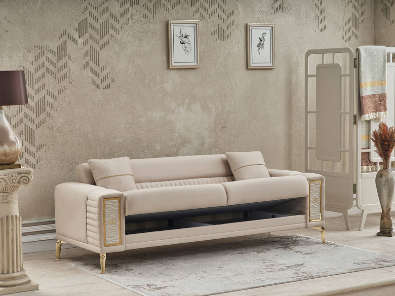 Galina Convertible Loveseat in Beige - 200-SER-GAL-ANKA529-2