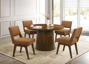 Galindo 52-inch Round Walnut Veneer Dining Table Walnut - 193750