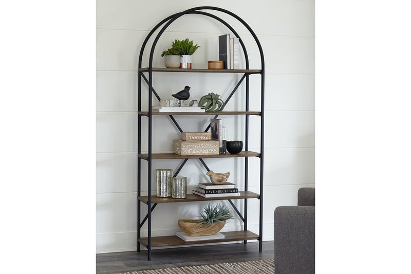 Galtbury Brown/Black Bookcase - DMV FurnitureBookcases