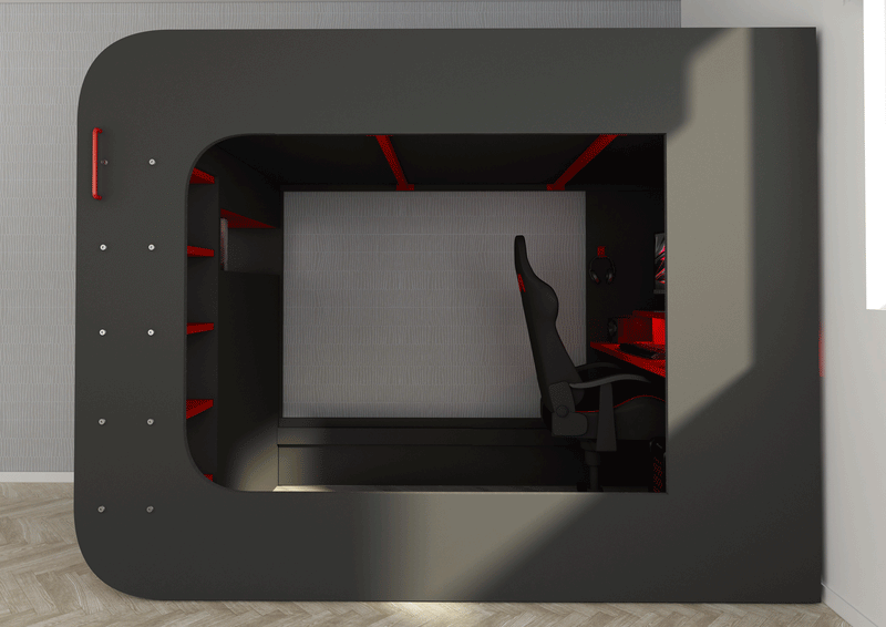 Gamer Bed Red & Black - i38209 - DMV Furniture