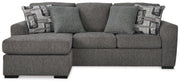 Gardiner Sofa Chaise with Ottoman in Pewter - PKG016057