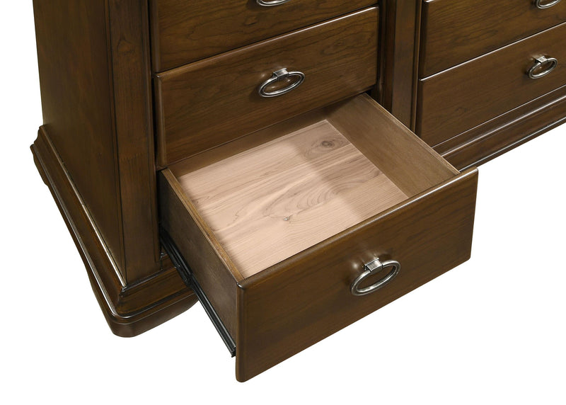 Garland 4-piece Eastern King Bedroom Set Brown Cherry - 205301KE-S4