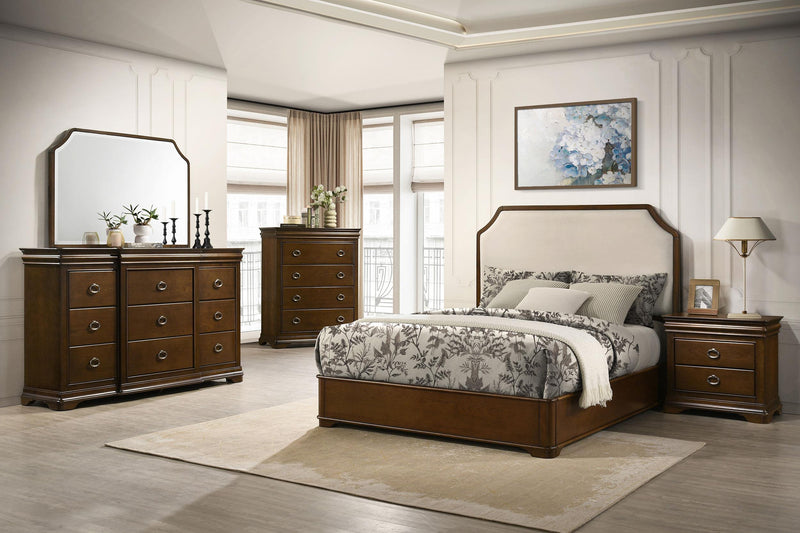 Garland 58-inch Eastern King Panel Bed Cream Brown Cherry - 205301KE