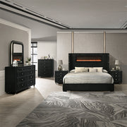 Garner Queen Bed w/Fireplace, LED, Reading Light, Speaker, Bluetooth & USB - BD06022Q