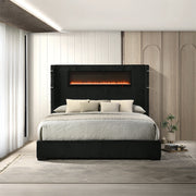 Garner Queen Bed w/Fireplace, LED, Reading Light, Speaker, Bluetooth & USB - BD06022Q