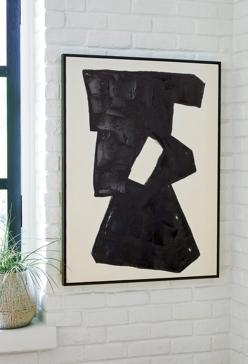 Garviery Black/Cream Wall Art - A8000385