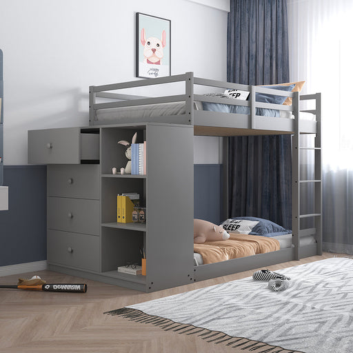 Gaston Twin/Twin Bunk Bed W/4 Drawers & 3 Compartments - BD01372