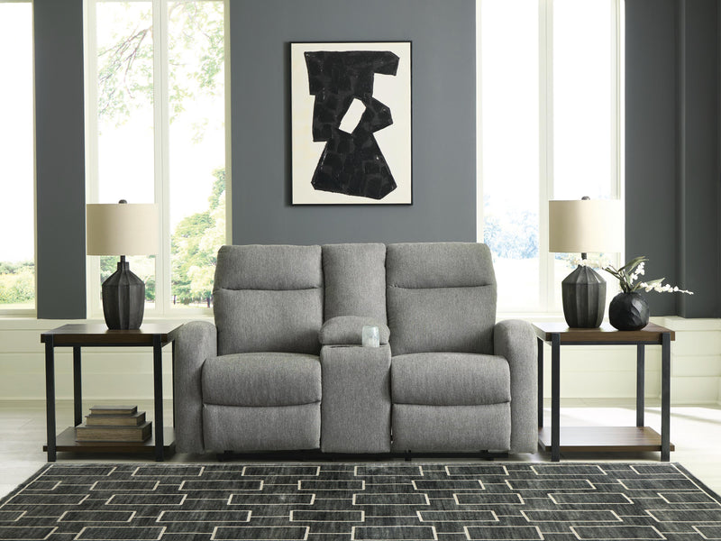 Gauntlet Sterling Reclining Loveseat with Console - PC4220494